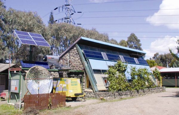 Alternative Technology Association (ATA) ‘solar workshop’, built with volunteer labour at CERES Environment Park in Brunswick, Melbourne